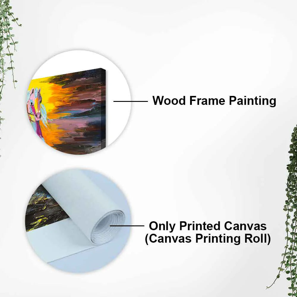 Running Horses Abstract Art Premium Canvas Wall Painting DECORMANTRA