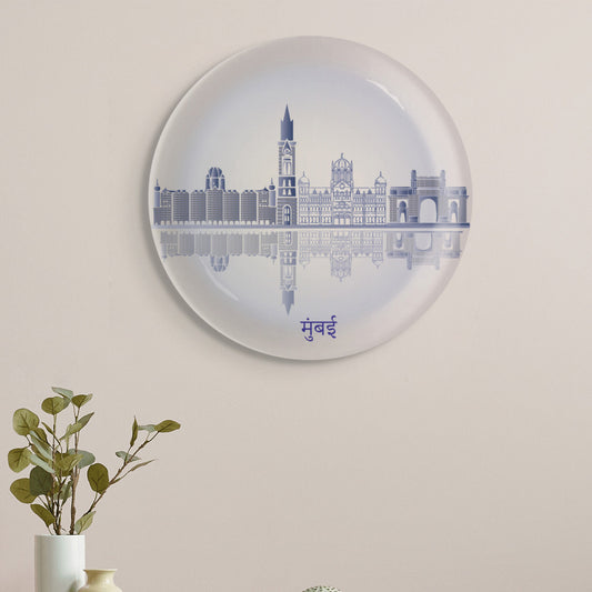 Urban Dreamscapes: Cityscape Mumbai Artistry porcelain plate
