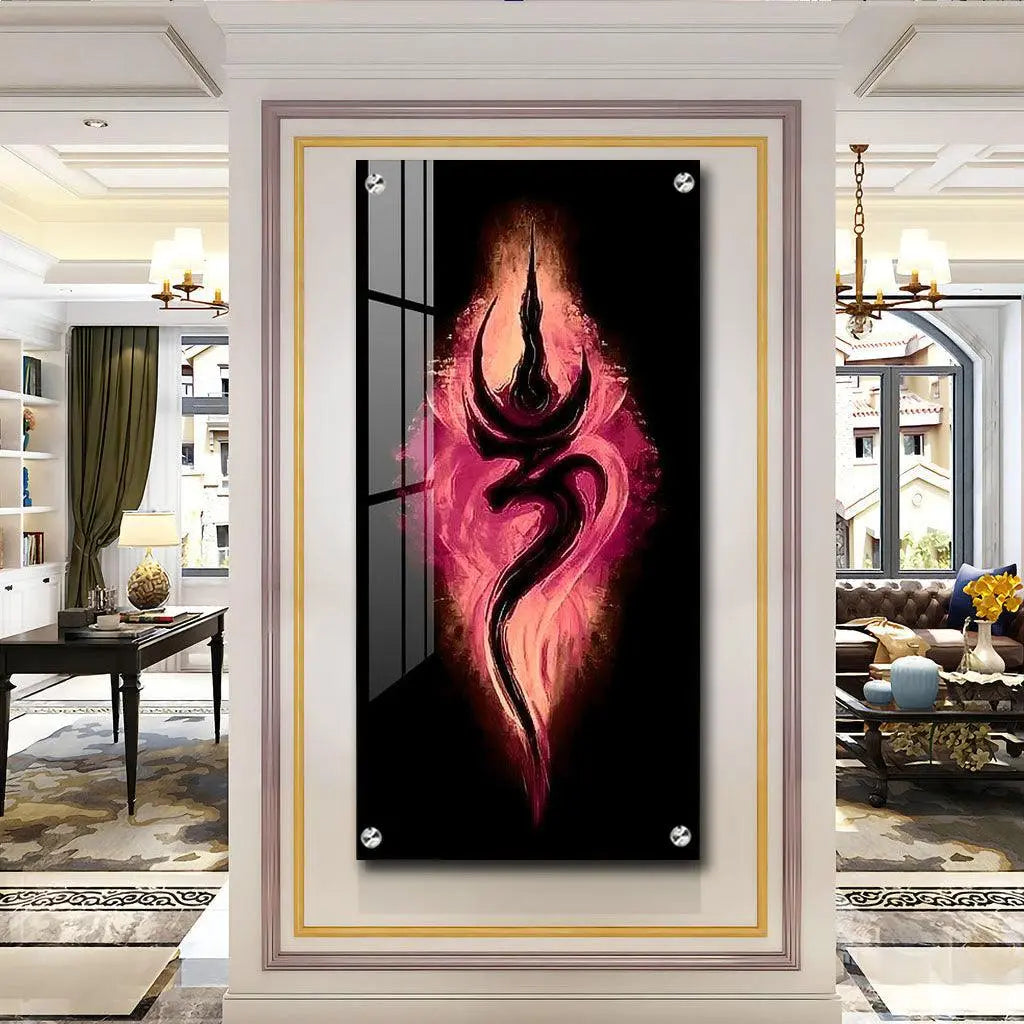 Peaceful Om Vertical Wall Art in Premium Acrylic - Decor Mantra 