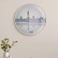 Urban Dreamscapes: Cityscape Mumbai Artistry porcelain plate - Harshita Craft