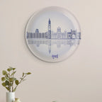 Urban Dreamscapes: Cityscape Mumbai Artistry porcelain plate - Harshita Craft