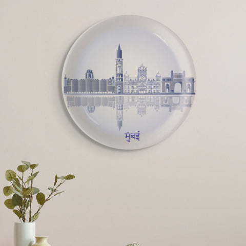 Urban Dreamscapes: Cityscape Mumbai Artistry porcelain plate