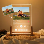 Personalized Photo Night Light Plaque, Custom Couple Song Music Plaque, Custom Nightlight, Music Lover Gift, Mother's Day Gift, Gift for Mom - Harshita Craft