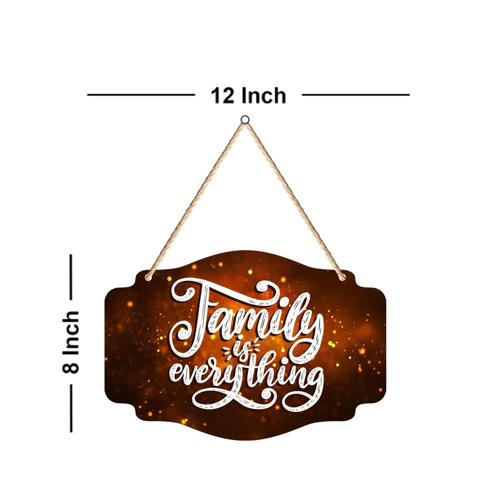 Family Is Everything Quote Wooden Wall Hanger for Home|Office|Living Room|Gift - Harshita Craft