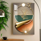 Luxury Golden Strands Acrylic Wall Art DECORMANTRA