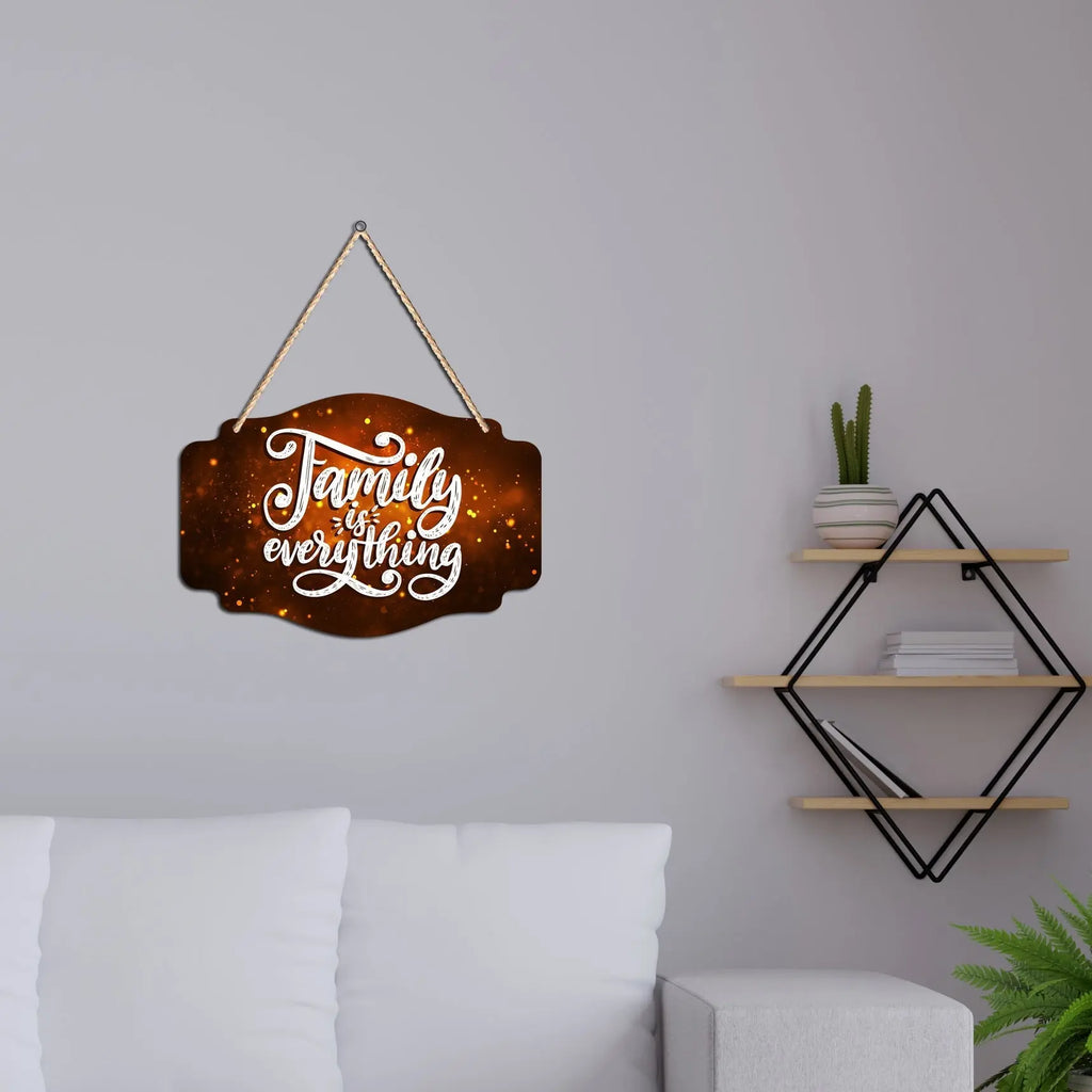 Family Is Everything Quote Wooden Wall Hanger for Home|Office|Living Room|Gift - Harshita Craft
