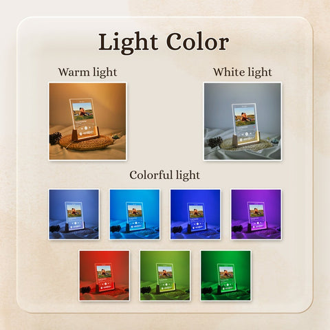 Personalized Photo Night Light Plaque, Custom Couple Song Music Plaque, Custom Nightlight, Music Lover Gift, Mother's Day Gift, Gift for Mom