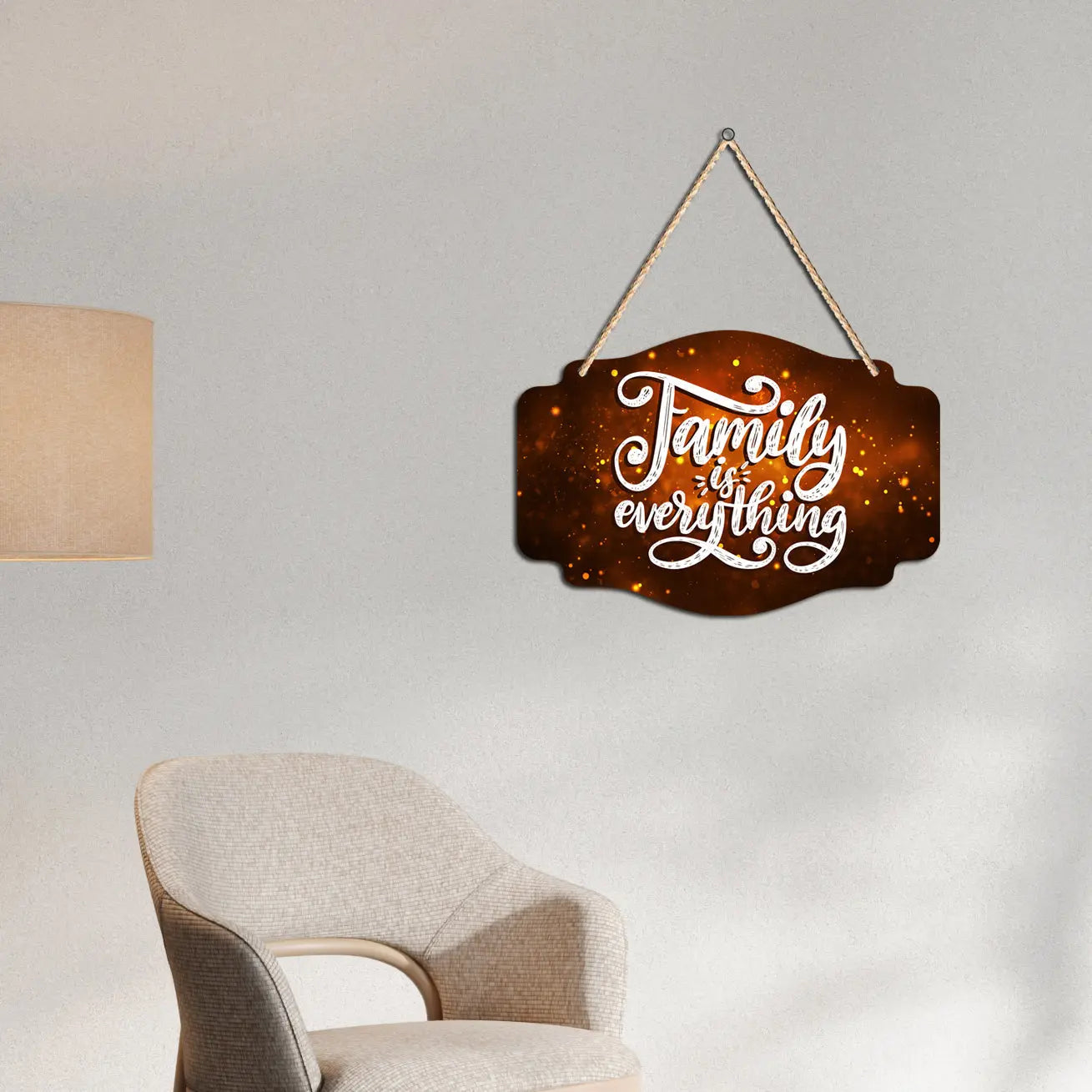 Family Is Everything Quote Wooden Wall Hanger for Home|Office|Living Room|Gift - Harshita Craft