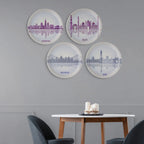 Urban Dreamscapes: Cityscape Mumbai Artistry porcelain plate - Harshita Craft