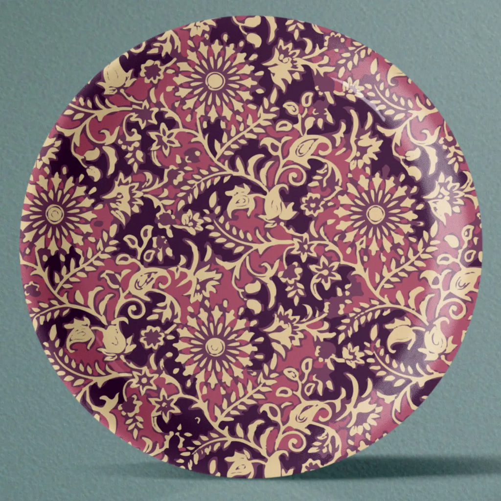 Ethnic Floral Theme Wall Plate - Harshita Craft