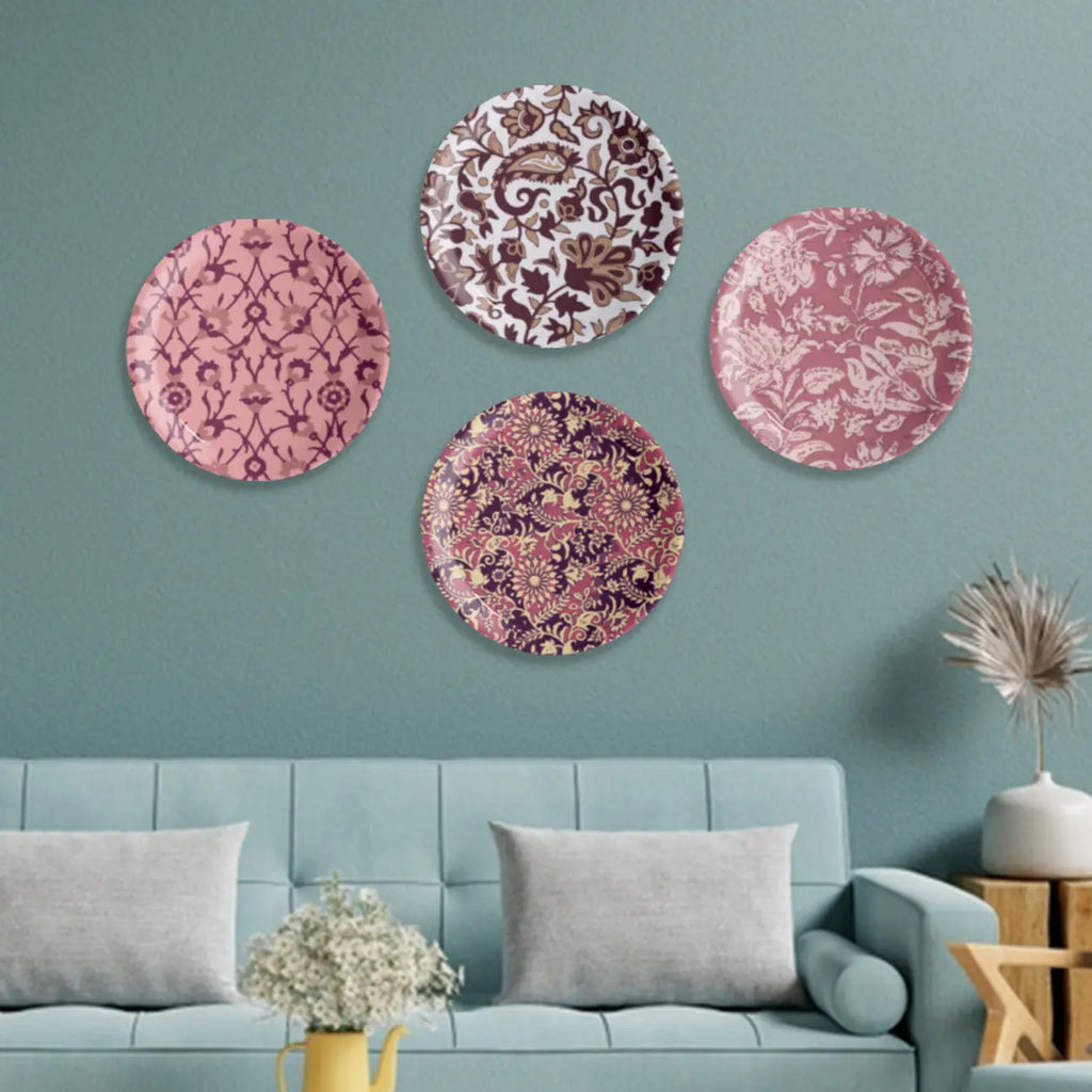 Ethnic Floral Theme Wall Plate - Harshita Craft