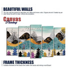 Modern Art Forest Premium Wall Painting Set of 5 Pieces - Decor Mantra 