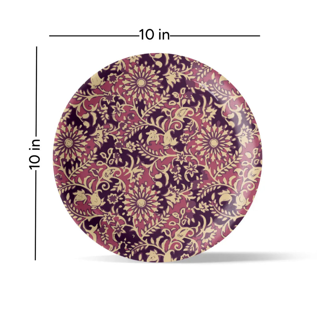 Ethnic Floral Theme Wall Plate - Harshita Craft