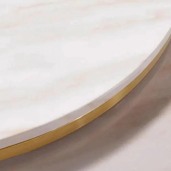 Premium Golden Iron White Round Marble Table - Decor Mantra 