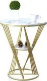 Premium Unique Natural Marble Designer Metal Side Table - Decor Mantra 
