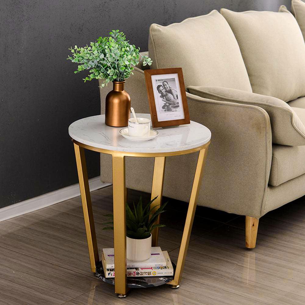 Premium Golden Tapered Side Table - Decor Mantra 