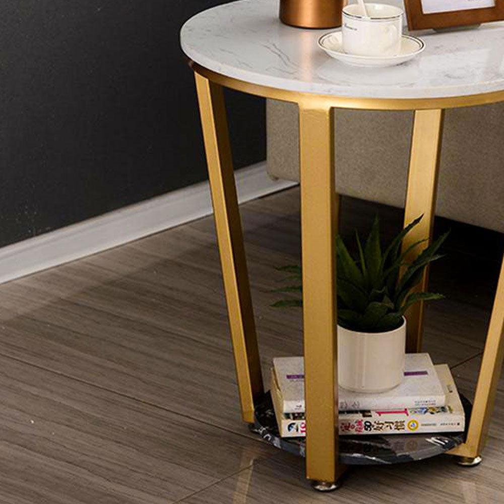 Premium Golden Tapered Side Table - Decor Mantra 