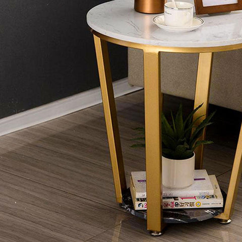Premium Golden Tapered Side Table - Decor Mantra 