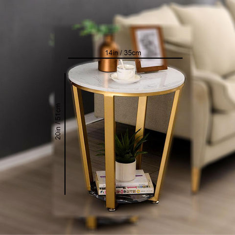 Premium Golden Tapered Side Table - Decor Mantra 