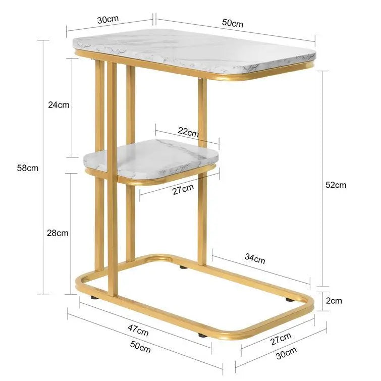 Golden Finish Designer Side Table adorned with Unique Pattern - Decor Mantra 