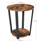 Wooden Textured Side Table with Enchanting Metallic Touch - Decor Mantra 