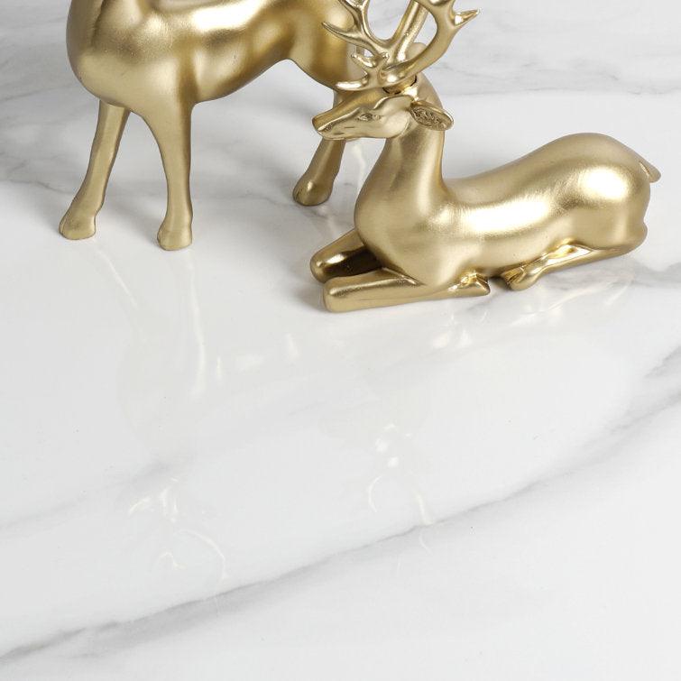 Golden Metal Square End Table with a Geometric Rhombus Frame - Decor Mantra 