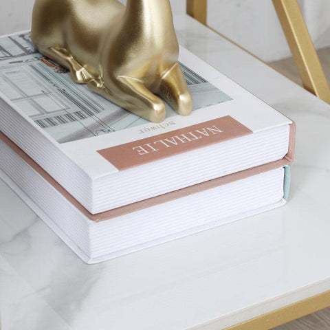 Golden Metal Square End Table with a Geometric Rhombus Frame - Decor Mantra 