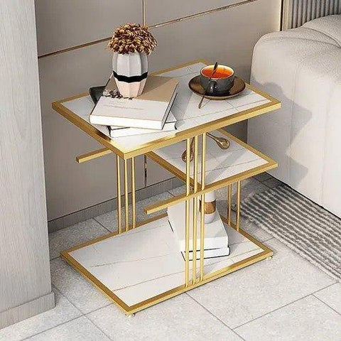 Metal Bedside Table (Gold) - Decor Mantra 