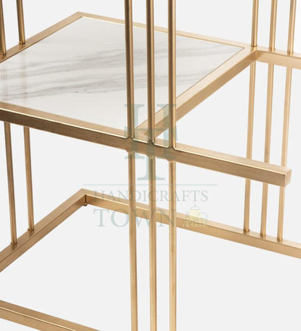 Metal Bedside Table (Gold) - Decor Mantra 