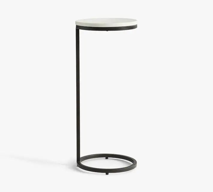 Elegant Round Marble C-Table - Decor Mantra 