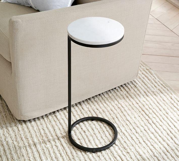 Elegant Round Marble C-Table - Decor Mantra 