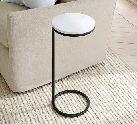 Elegant Round Marble C-Table - Decor Mantra 