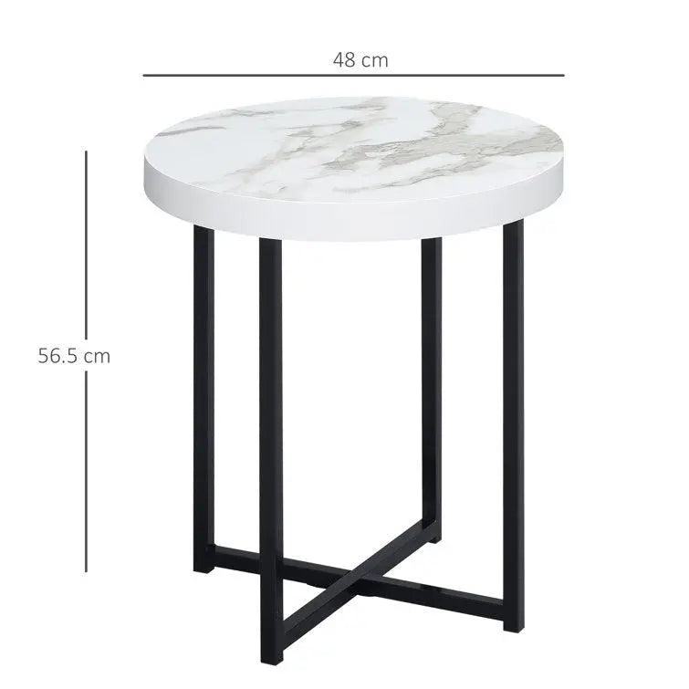 Sleek Marble and Metal Side - Decor Mantra 