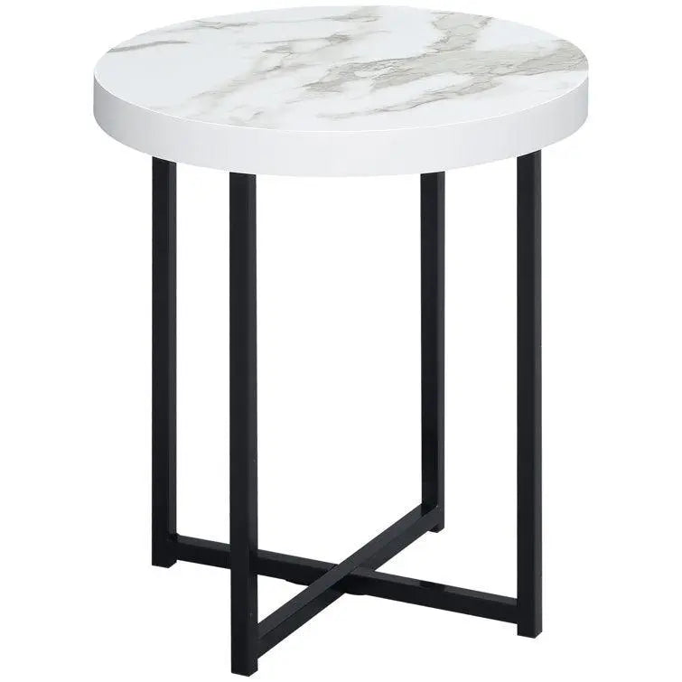 Sleek Marble and Metal Side - Decor Mantra 