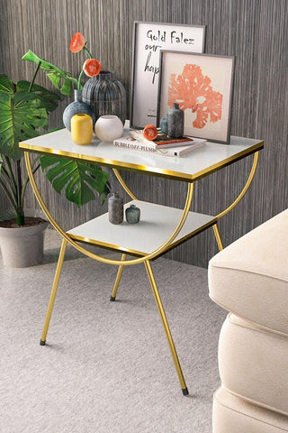 Stylish Gold Nightstand Side Table - Decor Mantra 