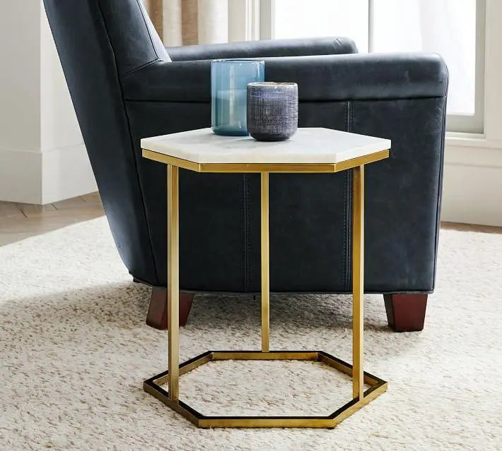 Luxurious Hexagon Marble Table - Decor Mantra 