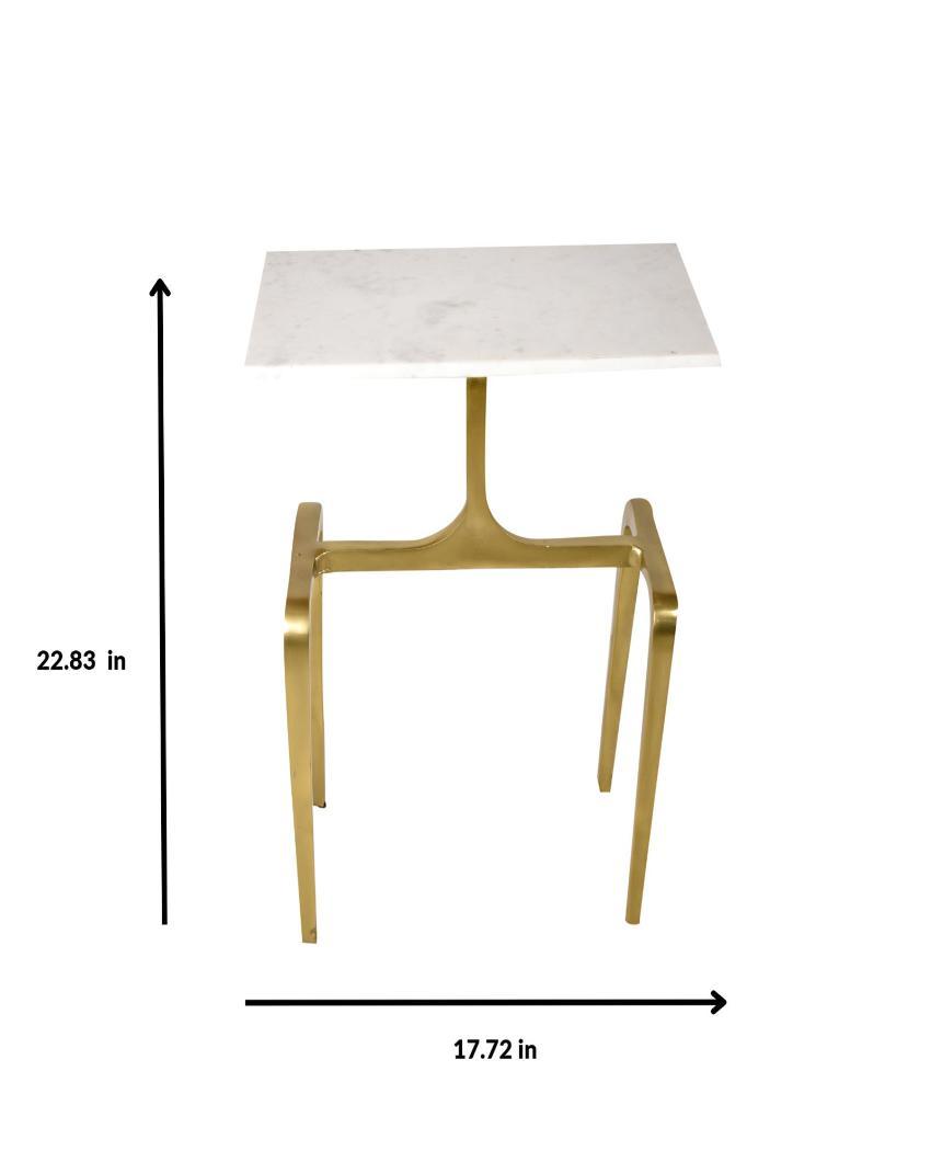Compact Square Aluminum Accent Table - Decor Mantra 