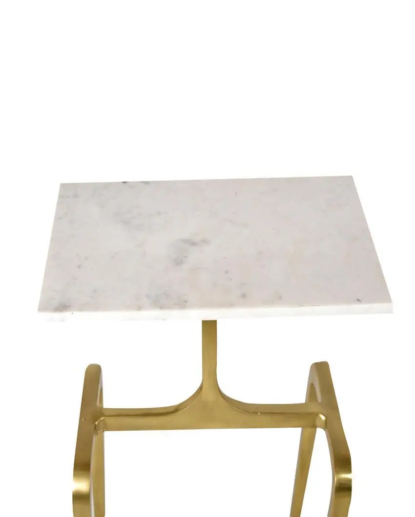 Compact Square Aluminum Accent Table - Decor Mantra 
