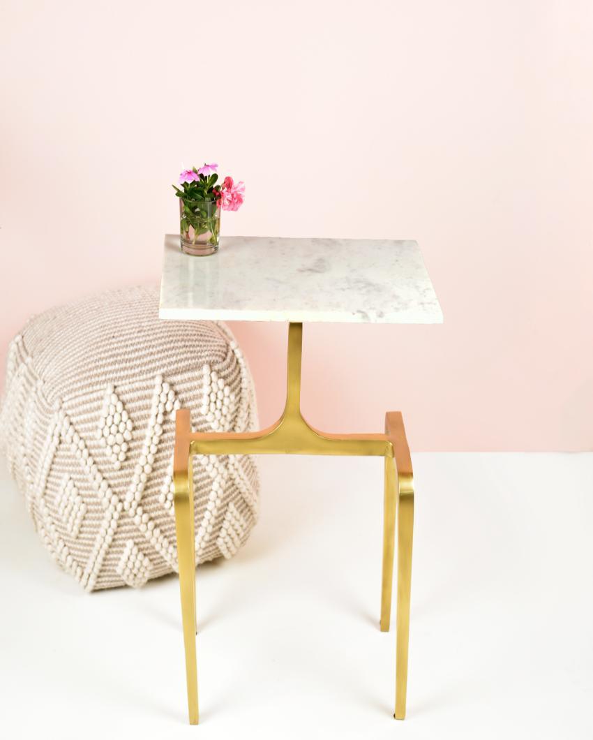 Compact Square Aluminum Accent Table - Decor Mantra 