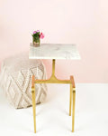 Compact Square Aluminum Accent Table - Decor Mantra 