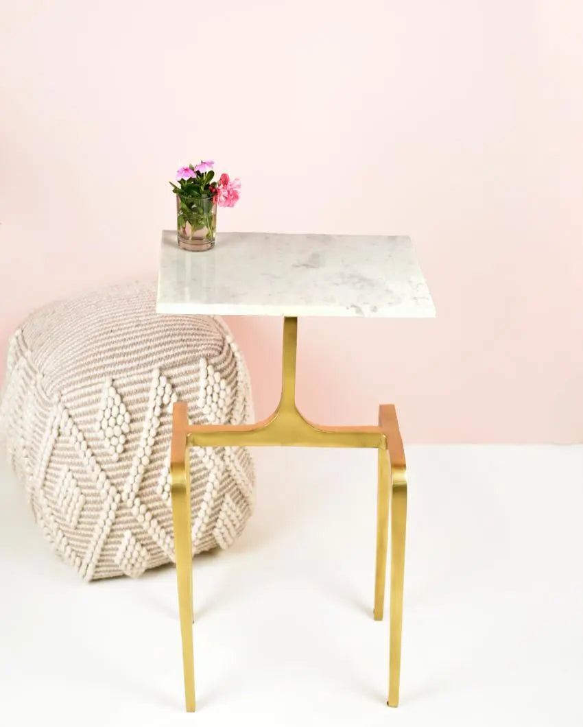 Compact Square Aluminum Accent Table - Decor Mantra 