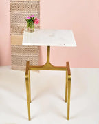 Compact Square Aluminum Accent Table - Decor Mantra 