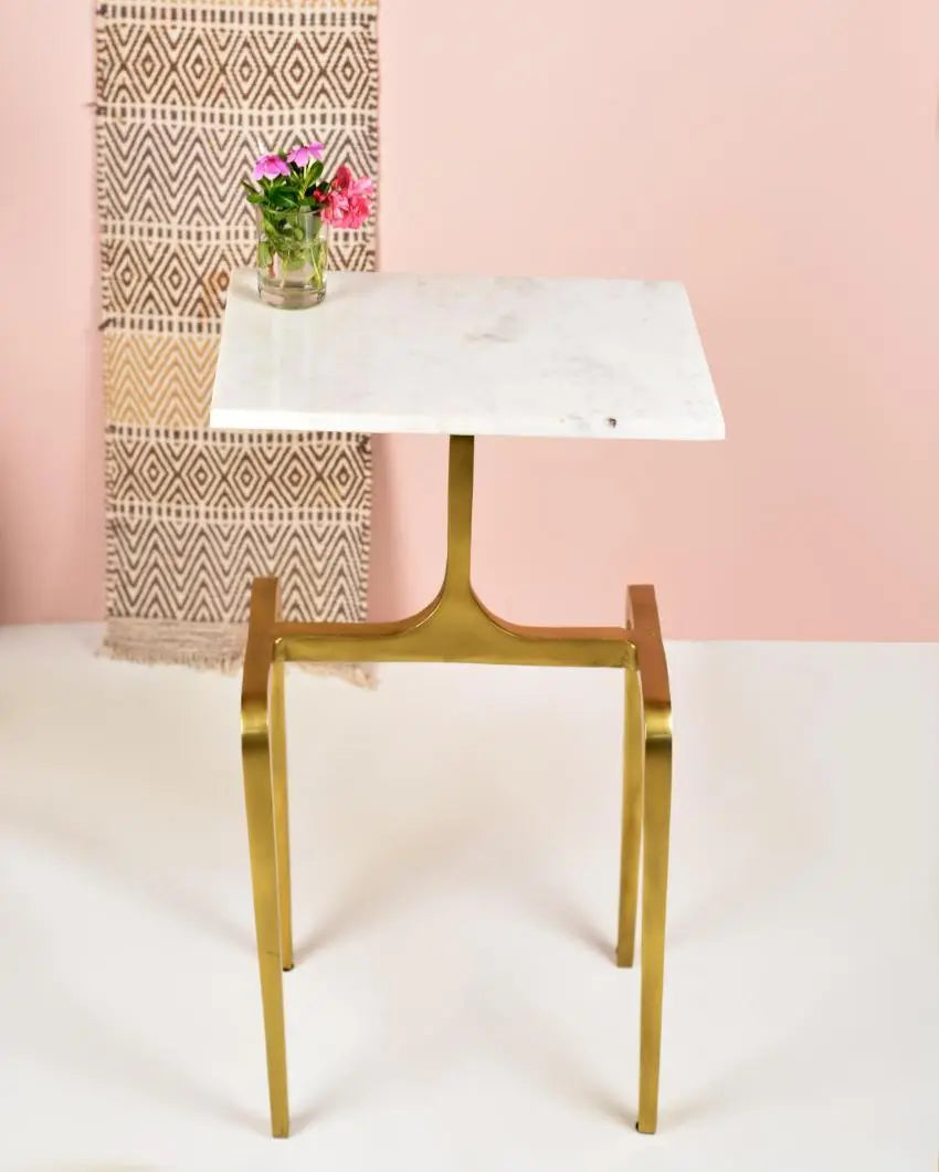 Compact Square Aluminum Accent Table - Decor Mantra 