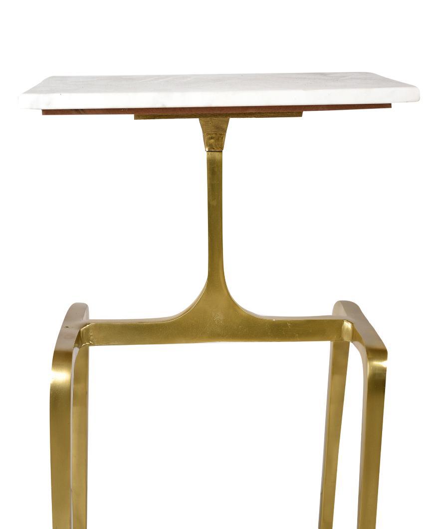 Compact Square Aluminum Accent Table - Decor Mantra 