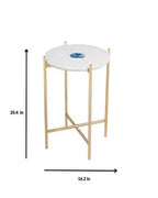 Refined Marble and Gold Round Accent Table - Decor Mantra 