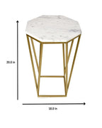 Luxurious Hexagon Marble Accent Table DECORMANTRA