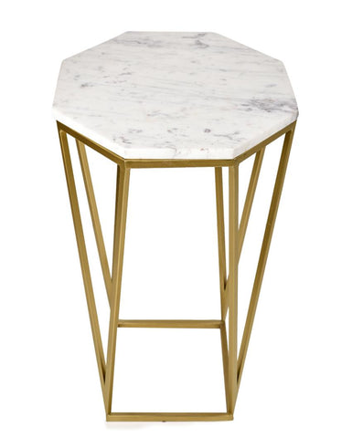 Luxurious Hexagon Marble Accent Table