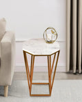 Luxurious Hexagon Marble Accent Table DECORMANTRA