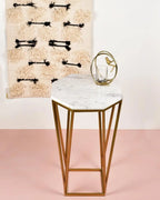 Luxurious Hexagon Marble Accent Table DECORMANTRA