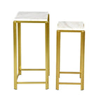 Contemporary Marble Top Nesting End Tables - Decor Mantra 